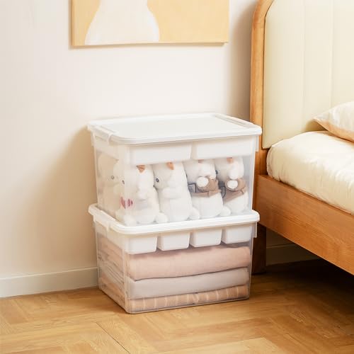 Image of Citylife 32QT Plastic Craft Storage Box Buildable Lid Removable Tray | Craft Organizers and Storage with Build-On Lid for Beads, Tools, Sewing Supplies, Deep Base, Secure Clasp, kids Toy Box