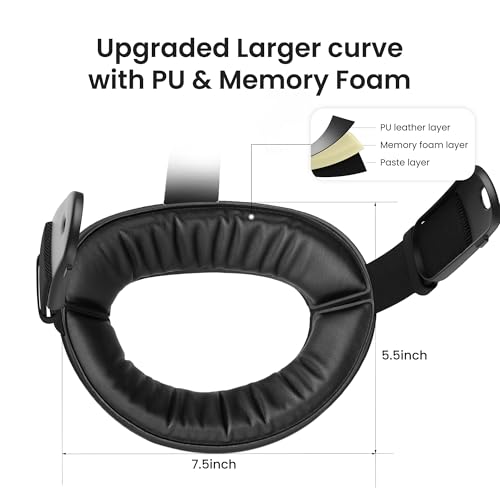 Image of KIWI design K4 Flex Comfort Lite Head Strap, Larger Snug-Fit TPU Headrest | Adjustable Strap without Battery for Quest 3 /3S, Flat-Back Design for Lying-Down Use, Soft PU Foam Padding Reduces Pressure