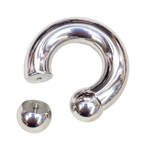 Titanium Circular Barbell Horseshoe PA Ring, Prince Albert Jewelry - Size 8G (3.2mm) x 19mm (3/4") - British Standard - Certified by Sheffield Assay Office