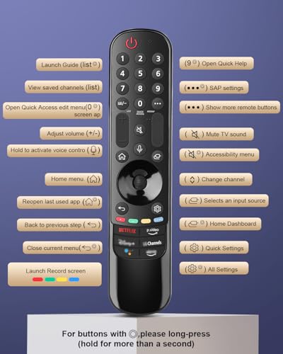 Télécommande de rechange LG Magic Remote AN-MR20 à AN-MR24GA pour Smart TV avec pointeur - 7