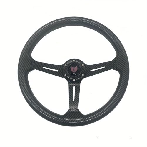 JDM Steering Wheel 12.5”/320mm 6 Bolts Grip - Carbon Fiber Style, ABS Material with Horn Button, Vehicle Customization | Sporty Look | Spoke Steering Wheel