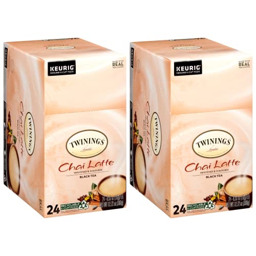 Twinings Chai Latte Keurig K-Cup Single-Serve Pods - Sweet, Spicy & Creamy Black Tea With Non-Fat Milk, 24 Count (Pack Of 2) #TOP14