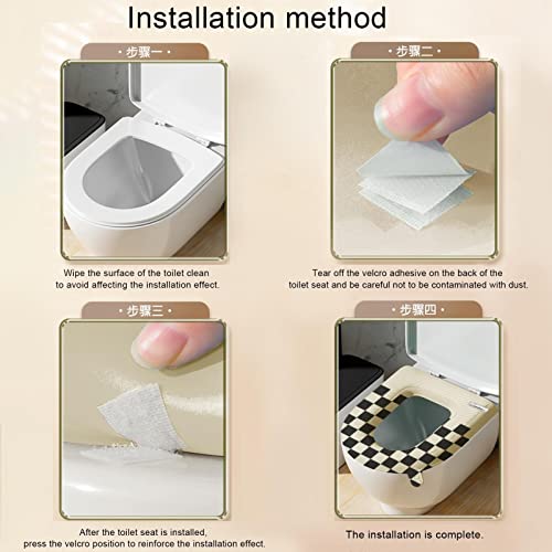 Ziurmut Wasserdichtes Toilettensitzkissen,Warmer Toilettensitzbezug - Hautfreundliches, weiches, waschbares Eva-Pad mit Griff für die Badezimmertoilette – Bild 6