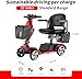 32 Miles Electric Mobility Scooter for Adults, Elderly. 20A Wheelchair Device for Travel. Capacity 350 lbs, 350W Mobility Scooters for Seniors with Removable Battery and Two Baskets(YY3-RED)