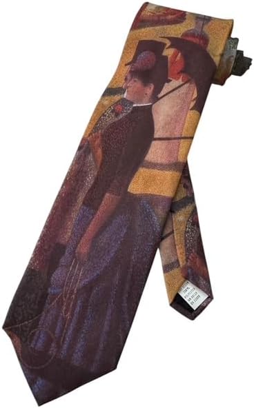 Men’s Art Necktie – Georges Seurat "A Sunday Afternoon on the Island of La Grande Jatte" Painting Tie – Pointillism Fine Art Print Neck Tie