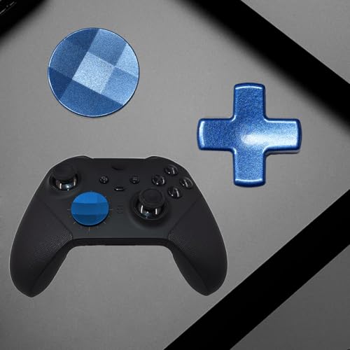 Image of 2 Pack Elite 2 Metal D-Pads Replacement for Xbox One Elite Series 2 Controller, Magnetic Standard D-Pad and Faceted D-Pad for Xbox One Elite Series 2 /Series 2 Core /Series 1 Controller (Blue)