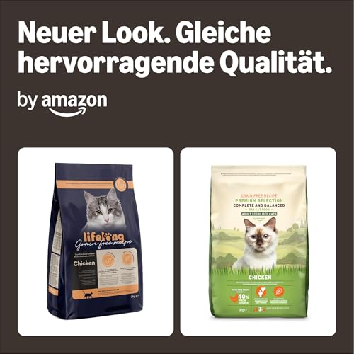 by Amazon Katzenfutter für ausgewachsene sterilisierte Katzen, Fein zubereitetes Trockenfutter mit frischem Huhn, Getreidefreie Rezeptur, 3kg (1-Pack)(Zuvor eine Marke von Lifelong, gleiches Produkt) – Bild 4