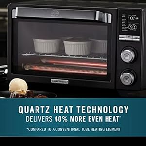 Calphalon quartz heat countertop toaster oven stainless steel extra large capacity black dark gray  urban country home decor