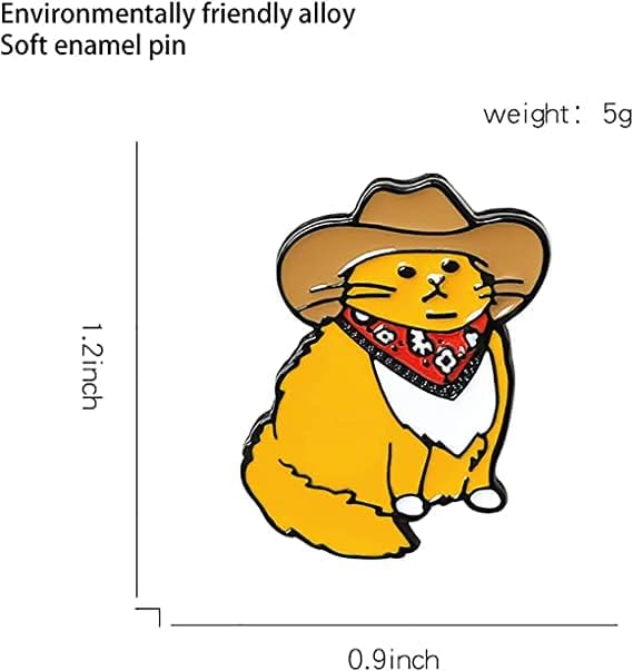 Cowboy Cats Enamel Pin Custom Funny Animal Hat Brooches Shirt Lapel Bag Cute Badge Cartoon Kitten Jewelry Gift for Friends