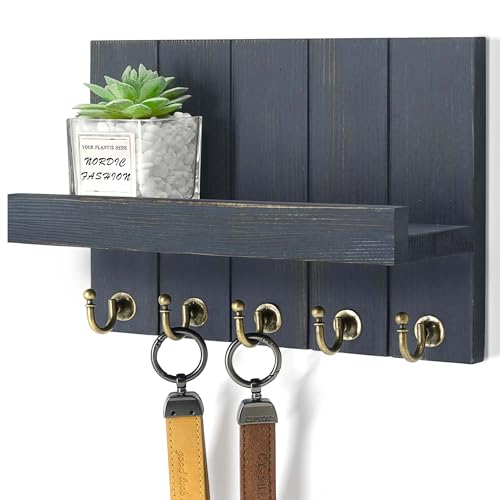 Rebee Vision Pine Wood Key Holder Wall Mount with Floating