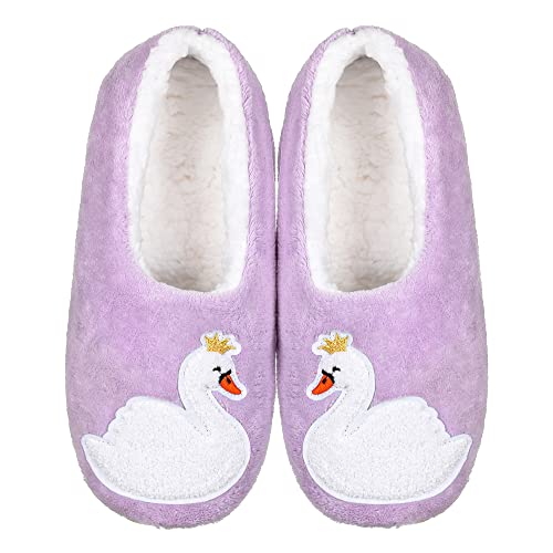 Image of ZYZX Cute Animal Slipper Socks with Grips,Cozy House Slippers for Women | Adult Winter Warm Knit Cozy Soft Safe Non Slip Fleece-lined Fluffy Plush Fuzzy Socks Indoor,Easy to Wash,Funny Gifts