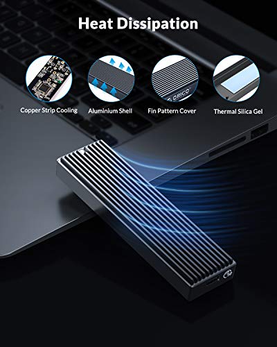 Orico M.2 Nvme Ssd Enclosure, Usb 3.1 Gen 2 (10 Gbps) To Nvme Pci-E M.2 Ssd Case Support Uasp For Nvme Ssd Size 2230/2242/2260/2280(Up To 4Tb)-M2Pv #TOP3