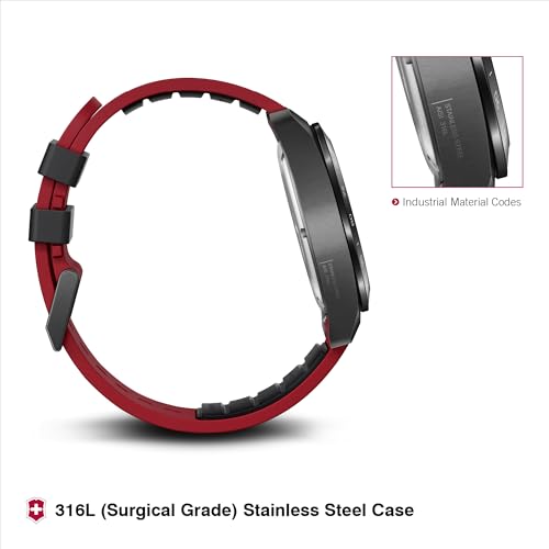 Image of Victorinox Swiss Army Chronograph Black Dial Black and Red Rubber Strap Watch 42mm - 242051