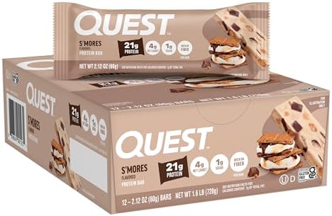 Quest Nutrition S'mores Protein Bars, 21g Protein, 12 Count