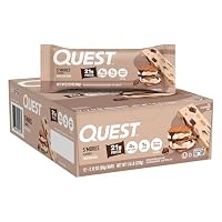 Quest Nutrition S’mores Flavoured Protein Bar, High Protein, Gluten Free, Keto Friendly, 12-Count