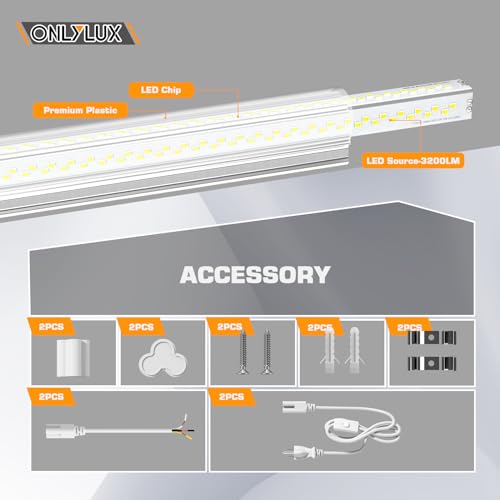 Onlylux Led Shop Lights, Led Tube Light 25W 6000K thumb #2