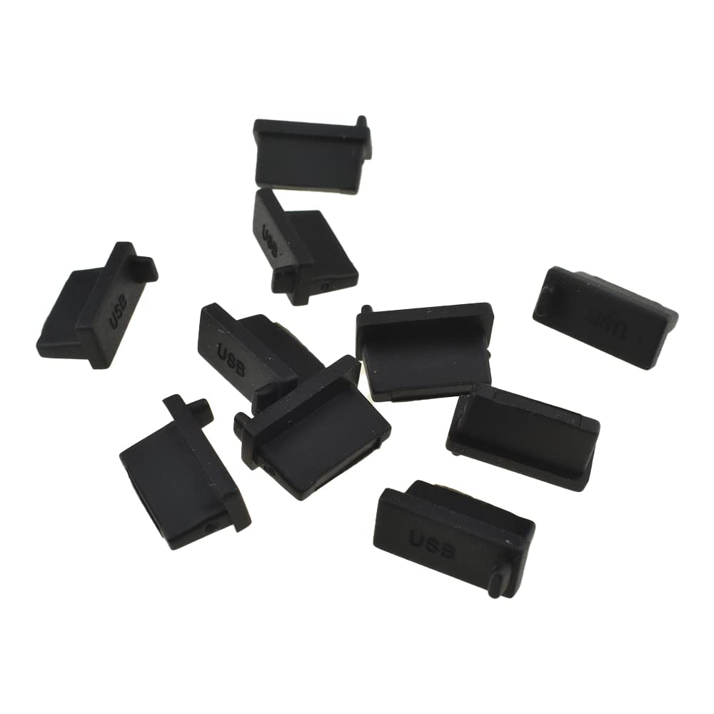 Acoeitl Soft Silicone USB Port PC Cap Cover Anti Dust Plugs Protectors Stoppers 0.5 x 0.3 x 0.24inch Keep Clean Dry Snug Fit Slot Sit Flush Easy
