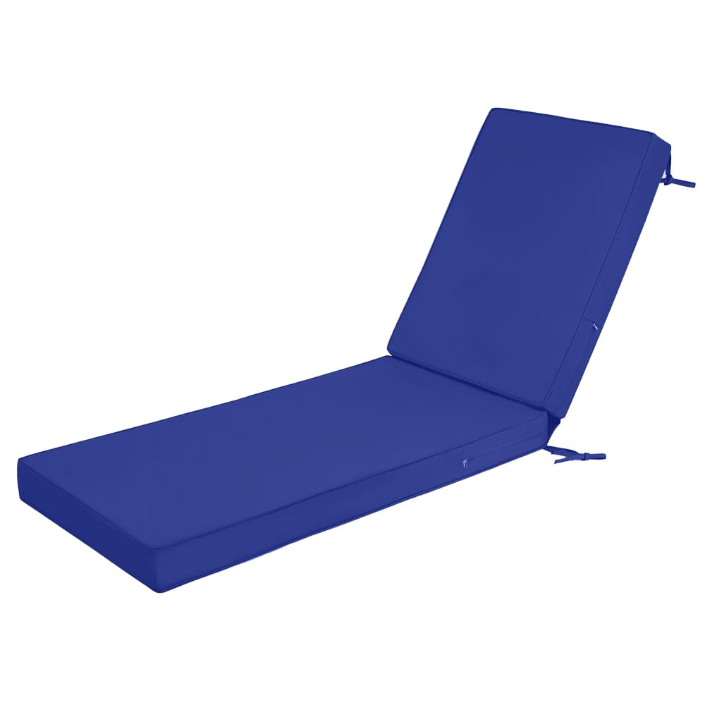 Chaise longue portable bleue réglable avec coussin confortable pour jardin et camping 178x59 cm