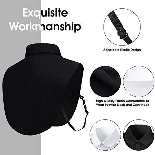 Syhood 2 Pcs Fake Collar Detachable Dickey Collar Women Faux False Collared Blouse Half Shirt for Women Daily Graduation by Syhood - Image 3