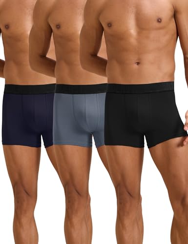 Image of Super Combed Cotton Regular Fit Solid Antibacterial Trunks with No Marks Waistband (Pack of 3)