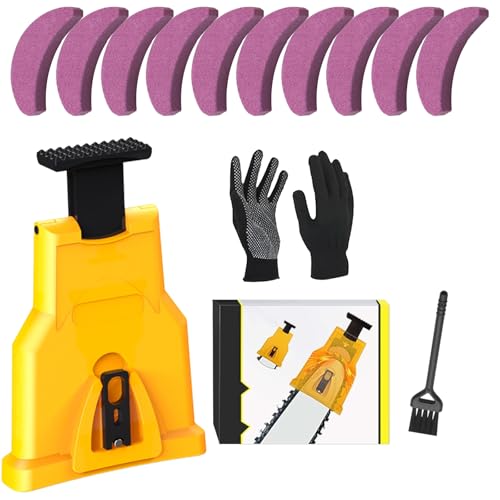 AWDWACKER Chainsaw Sharpener Kit, Universal Chain Saw Sharpener Tool, Portable Chainsaw Chain Sharpener, Chainsaw Blade Sharpener for 12''-22'' Chain Saws, Quick Sharpening and Easy to Use