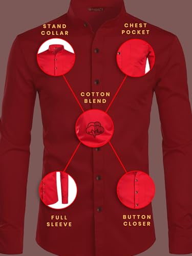 Image of Men's Slim Fit Beige Color Cotton Blend Casual Shirt