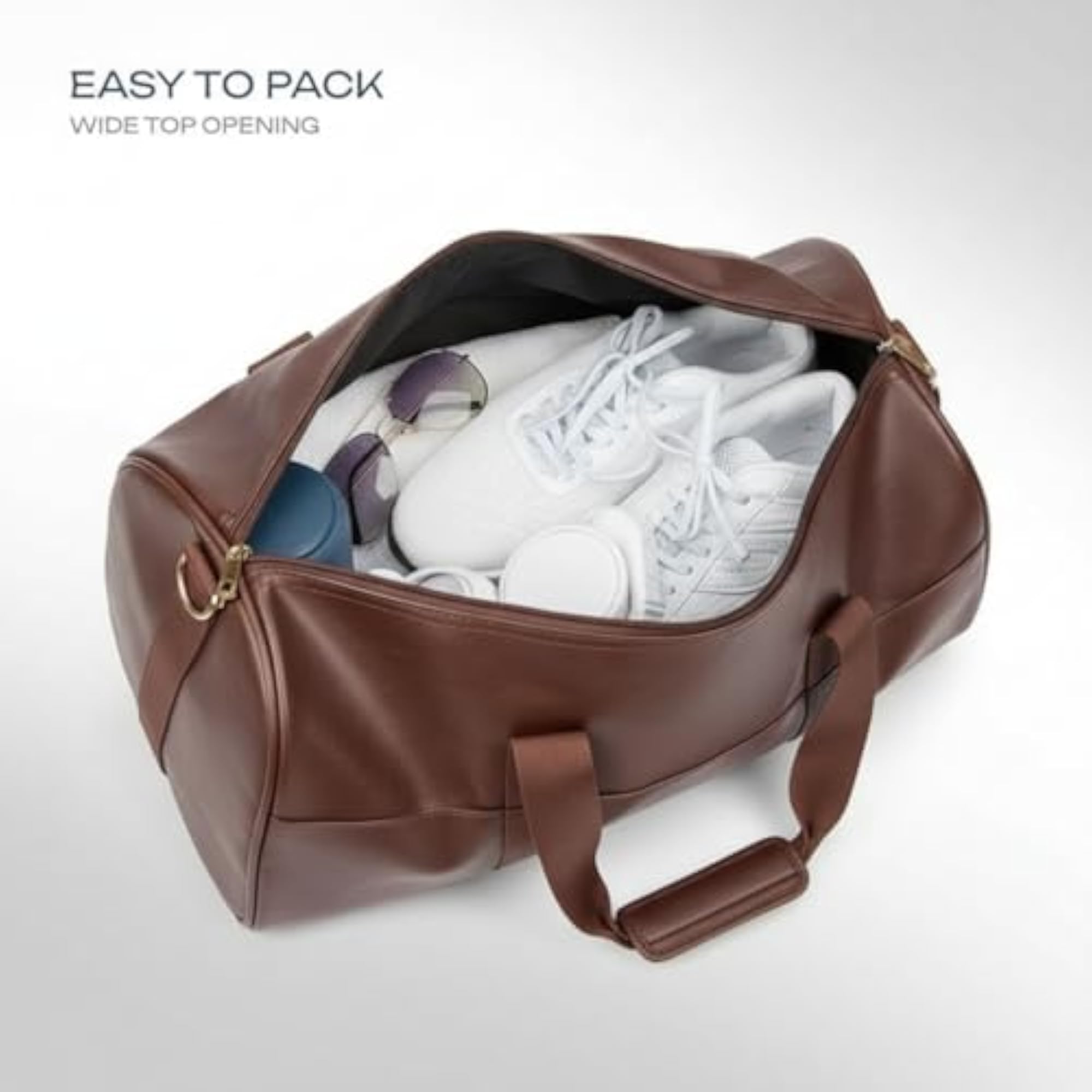 Leather Gym Duffle Bag for Men & Women