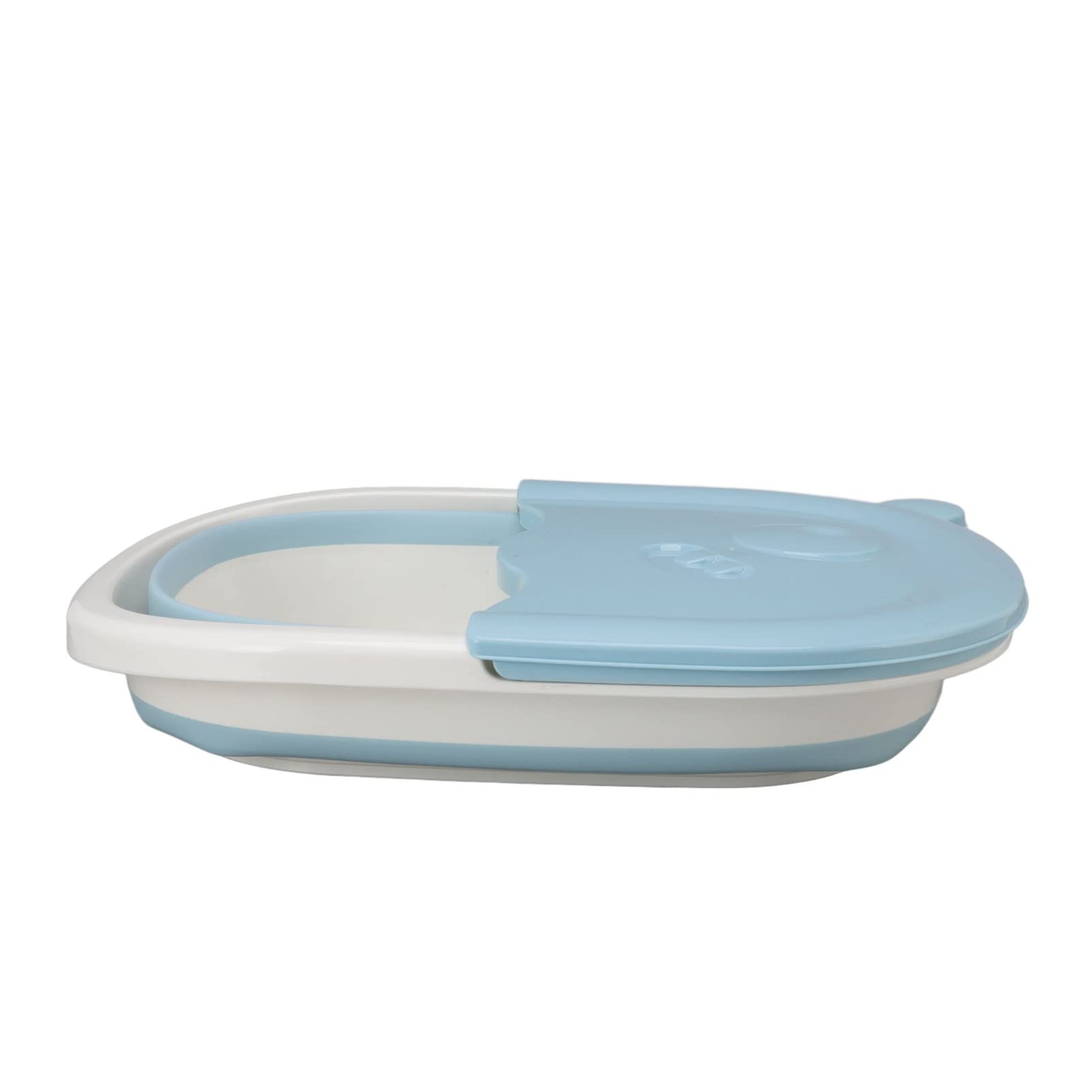 SIXRUN Bañera para Remojo de Pies Bañera Plegable para Pies Cubo de Baño para de Plástico con Pared Alta Fácil Almacenamiento Lavabo Multiusos para Pedicura en el Hogar Niños y Familia (BLUE)