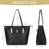 URAQT Women Handbags, 15.6 inch PVC Leather Large Tote Bags Shoulder Bag with Zip, Women's Laptop Bags, School Handbag for Girls, Ladies Fashion Simple Black Handbag, for School Work Travel Shopping #3