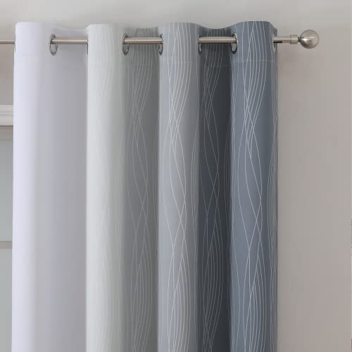 Estelar Textiler JBDHWGR52-2 Grey And Greyish White Blackout Curtains & Drapes thumb #3