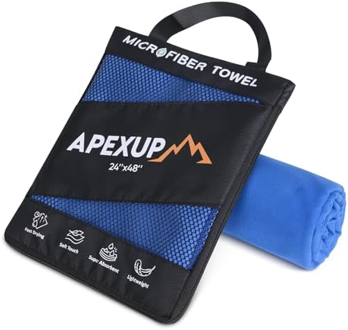 APEXUP Microfiber Travel Towel, Ultra Absorbent Quick Dry Towels, Lightweight Gym Sports Camping Towel for Workout, Yoga, Beach, Shower, Swimming (48