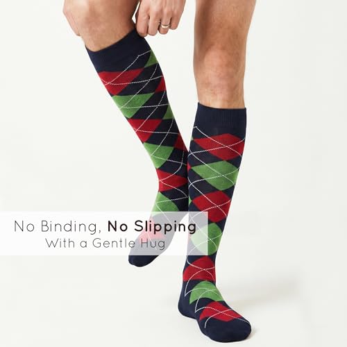 Image of Mysocks Unisex Knee High Long Socks Argyle