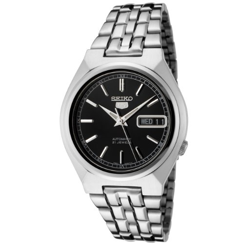 Image of SEIKO Men's SNK307K 5 Automatic Black Dial Stainless Steel Watch