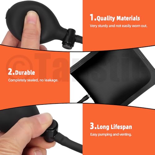 Tanstic 4 Stück Montagekissen Luftkissen Luftkeil Tasche Pumpe Hebekissen Commercial Grade Luftkeil Tasche professionelle Nivellierung Kit & Alignment Tool aufblasbare Shim Tasche (220LB Rating)