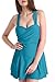 HENGJIA Women's Elegant Crossover One Piece Swimdress Skirted Bottom Swimsuit (FBA) Blackish Green 7XL(US20-22)