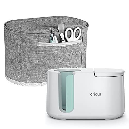 Vakdon Carrying Case Compatible with Cricut Mug Press Machine, Portable Lightweight Travel Tote Bag for Joy Machine, Tote Storage Organizer with Multiple Pockets for Accessories and Tools (Grey)