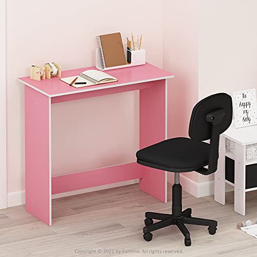 Image of FURINNO Simplistic Study Table, Pink, 15.5 in x 31.5 in x 29.75 in (D x W x H)