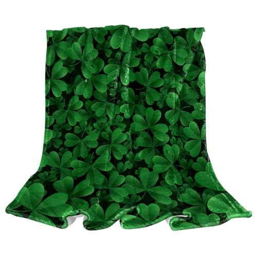Couverture Polaire Trèfle Vert en Microfibre Premium | Jeté de Lit Magnifique - 2