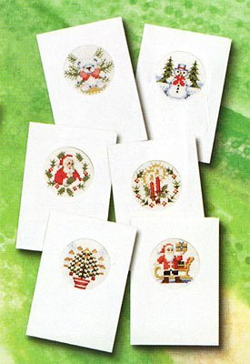 Pako Unisex Christmas Colors Christmas Greeting Cards Cross Stitch Kit, Set Of Six, Adult, Traditional, Winter, 4" X 6" (10Cm X 15Cm), Craft Kit