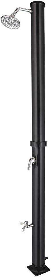 VINGLI Solar Heated Shower, 5.5 Gallon Outdoor Shower with 360° Swivel Shower Head and Foot Shower Tap for Outdoor Backyard Poolside Beach Pool Spa,Black (5.5 Gallon)