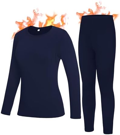 WISMBOX Thermounterwäsche Damen Set, Skiunterwäsche Winter mit Innenfleece | Warm, Atmungsaktiv, 4-Wege-Stretch, Schnelltrocknend, Für Skifahren, Wandern, Outdoor, Sport, Reisen Un