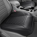 CAR PASS 2 Pack Leather Bottom Car Seat Covers Front Seat Cushion Cover, Anti-Slip and Wrap Around The Bottom, Car Seat Protector Universal Fit for Most Cars, SUVs, and Trucks, 2Pcs Black