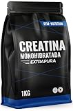 Creatina Monohidratada 1KG - Polvo 100% Vegano - Creatina Monohidrato Sin Sabor con Inulina - Alta Pureza - Producido en Alemania - Creatine Monohydrate Powder