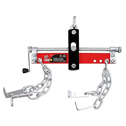 Big RED Torin Engine Load Leveler 3/4 Ton (1 500 lb) Engine Hoist Shop Crane Accessory with Adjustable Handle Steel 3 Position Engine Leveler Red