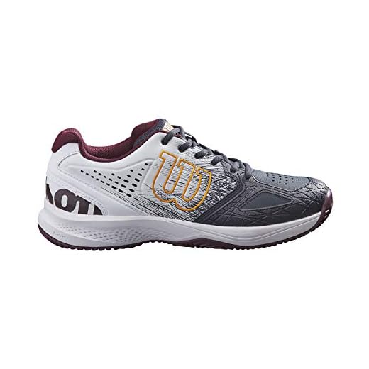Wilson Herren Tennisschuhe, KAOS COMP 2.0 CC, Grau/Weiß/Grau, 47 1/3, Für Sandplatz, Alle Spielertypen, WRS328080E120