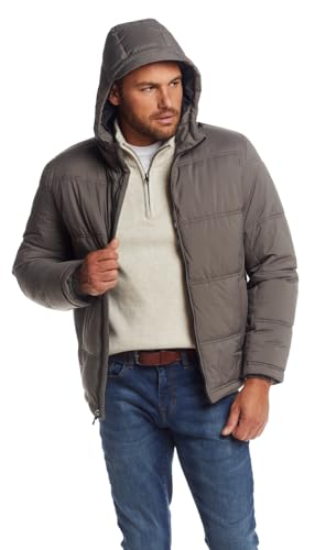 Weatherproof Hooded Puffer Jacket for Men - Water Resistant Bubble Coat for Men | Puffy Alternative Down Jacket2