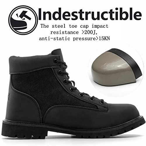 SUADEX Steel Toe Boots for Men Women,Heat Resistant Indestructible Work Safety Boot Outdoor Protection Construction Shoes
