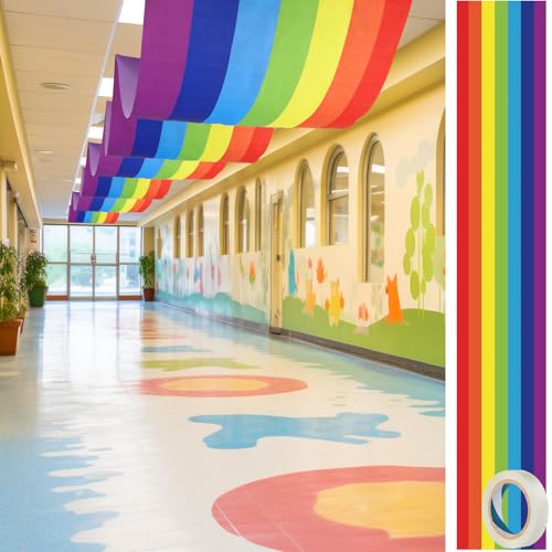HunnmingRe 1 Pack Rainbow Ceiling Decorations 32 Inch x 16