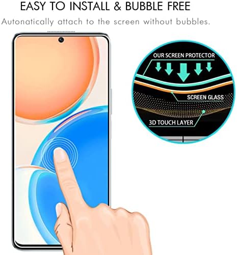 Suttkue for Honor X8 Screen Protector with Camera Lens Protector, 9H Hardness Anti-Scratch Tempered Glass flim, Case Friendly, Anti-Fingerprint,Anti-Scratch (2+2 PACK)