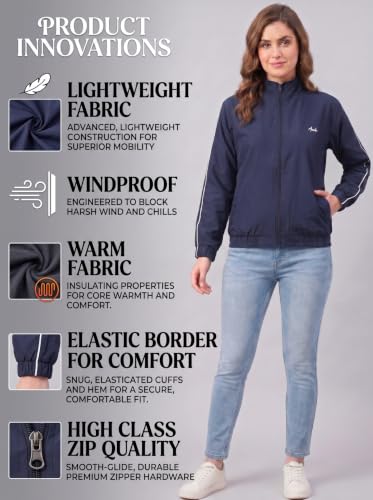 Image of Women Lightweight Jacket | Solid Casual Windcheater With 2 Pockets